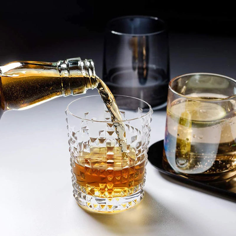 1PCS Whiskey Glass, Old Fashioned Rocks Glasses Tumblers, Glassware for Cocktail Scotch, Bourbon, Gin, Voldka, Brandy