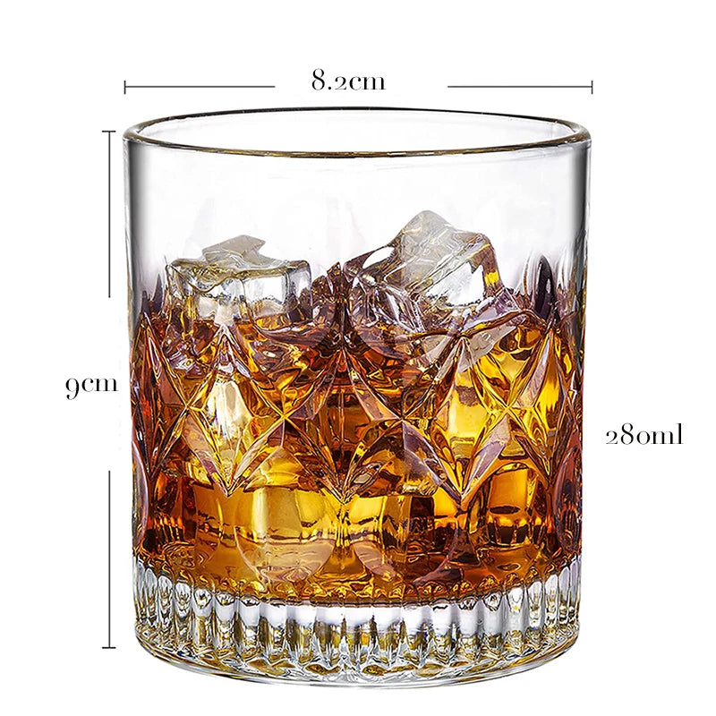 1PCS Whiskey Glass, Old Fashioned Rocks Glasses Tumblers, Glassware for Cocktail Scotch, Bourbon, Gin, Voldka, Brandy