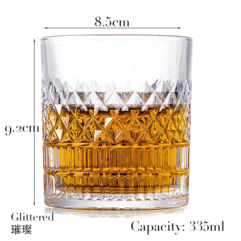 1PCS Whiskey Glass, Old Fashioned Rocks Glasses Tumblers, Glassware for Cocktail Scotch, Bourbon, Gin, Voldka, Brandy
