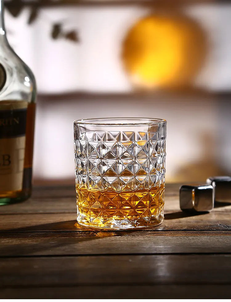 1PCS Whiskey Glass, Old Fashioned Rocks Glasses Tumblers, Glassware for Cocktail Scotch, Bourbon, Gin, Voldka, Brandy