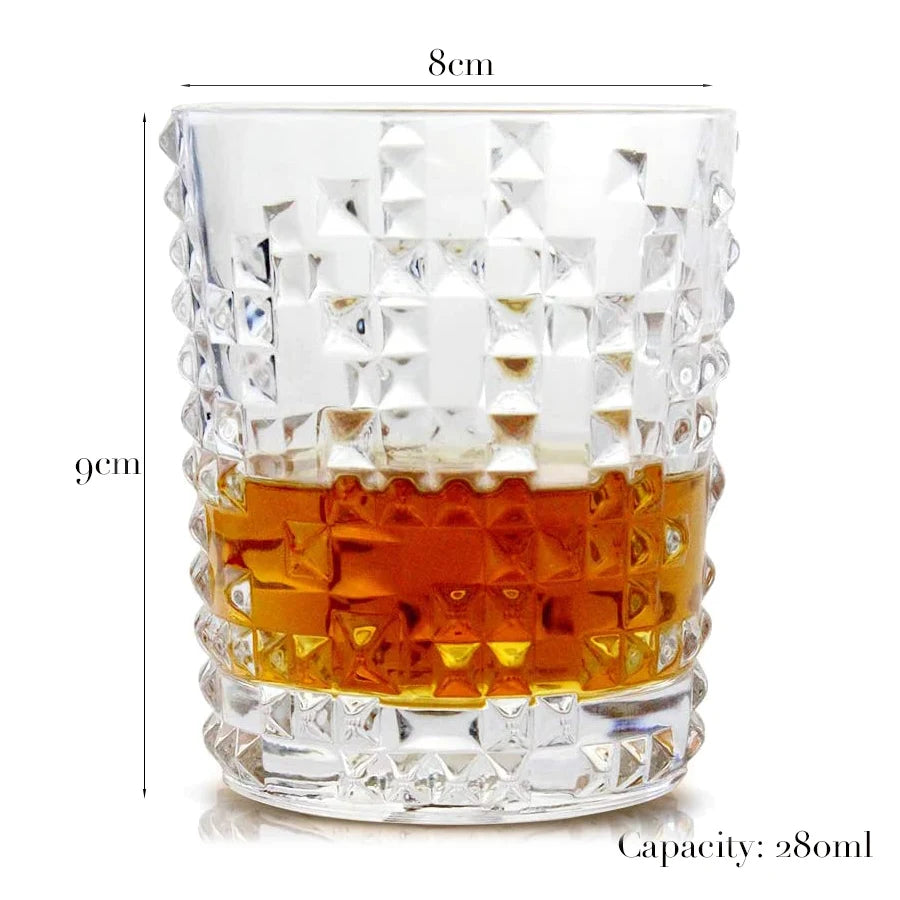 1PCS Whiskey Glass, Old Fashioned Rocks Glasses Tumblers, Glassware for Cocktail Scotch, Bourbon, Gin, Voldka, Brandy