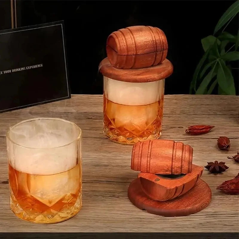 Big cocktail smoker set - Hållaren formad som en whiskytunna med 6 olika smaker med tillbehör