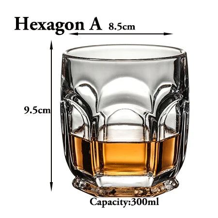 1PCS Whiskey Glass, Old Fashioned Rocks Glasses Tumblers, Glassware for Cocktail Scotch, Bourbon, Gin, Voldka, Brandy