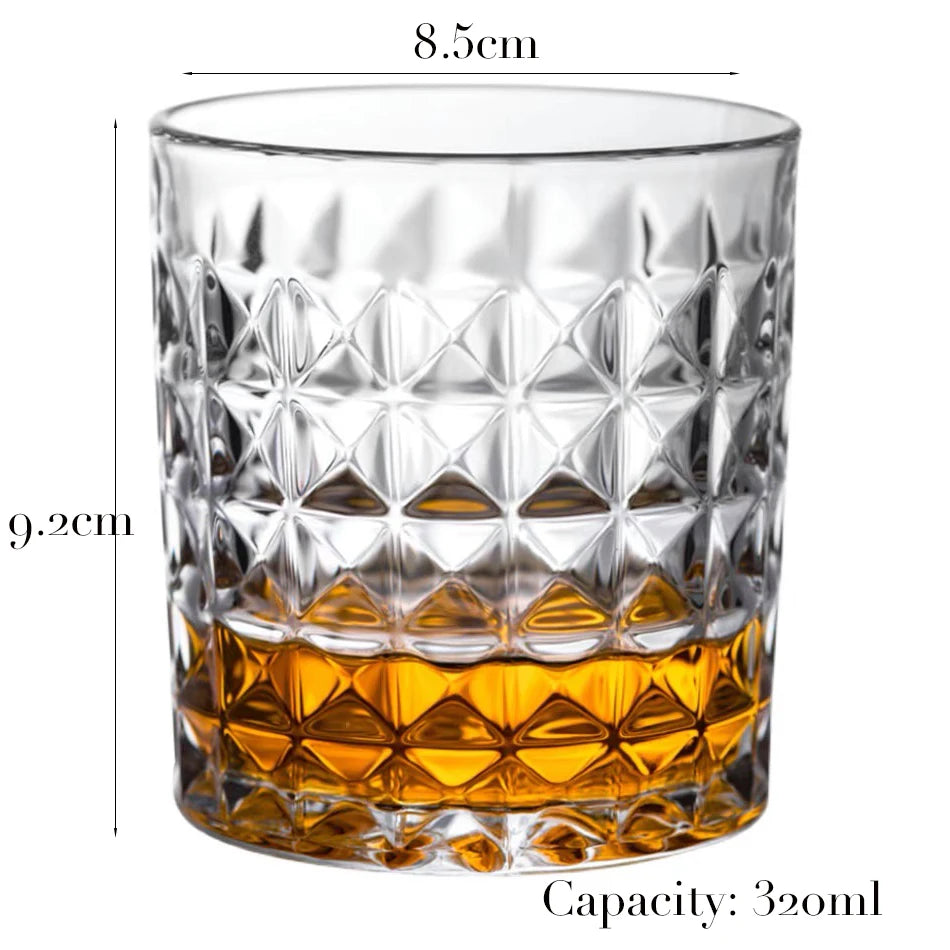 1PCS Whiskey Glass, Old Fashioned Rocks Glasses Tumblers, Glassware for Cocktail Scotch, Bourbon, Gin, Voldka, Brandy