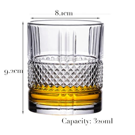 1PCS Whiskey Glass, Old Fashioned Rocks Glasses Tumblers, Glassware for Cocktail Scotch, Bourbon, Gin, Voldka, Brandy