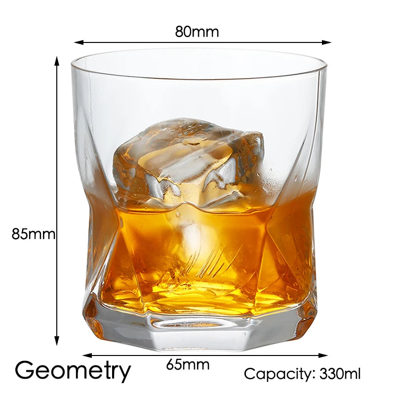 1PCS Whiskey Glass, Old Fashioned Rocks Glasses Tumblers, Glassware for Cocktail Scotch, Bourbon, Gin, Voldka, Brandy