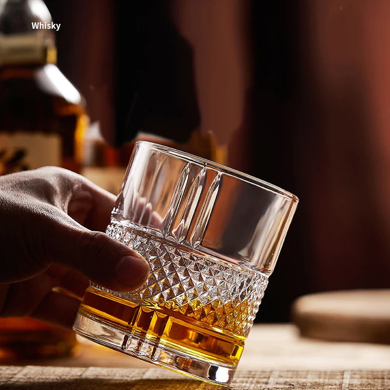 1PCS Whiskey Glass, Old Fashioned Rocks Glasses Tumblers, Glassware for Cocktail Scotch, Bourbon, Gin, Voldka, Brandy