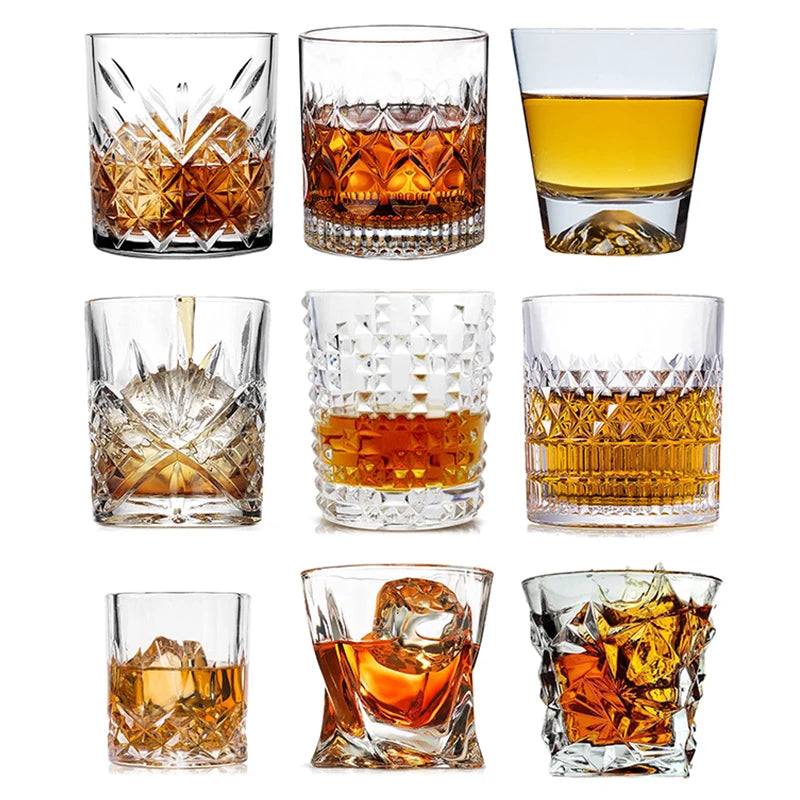 1PCS Whiskey Glass, Old Fashioned Rocks Glasses Tumblers, Glassware for Cocktail Scotch, Bourbon, Gin, Voldka, Brandy